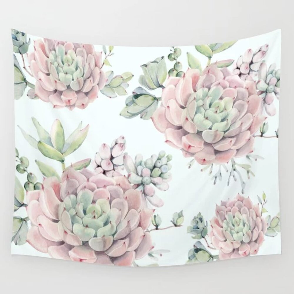 Pastel Succulent Tapestry
